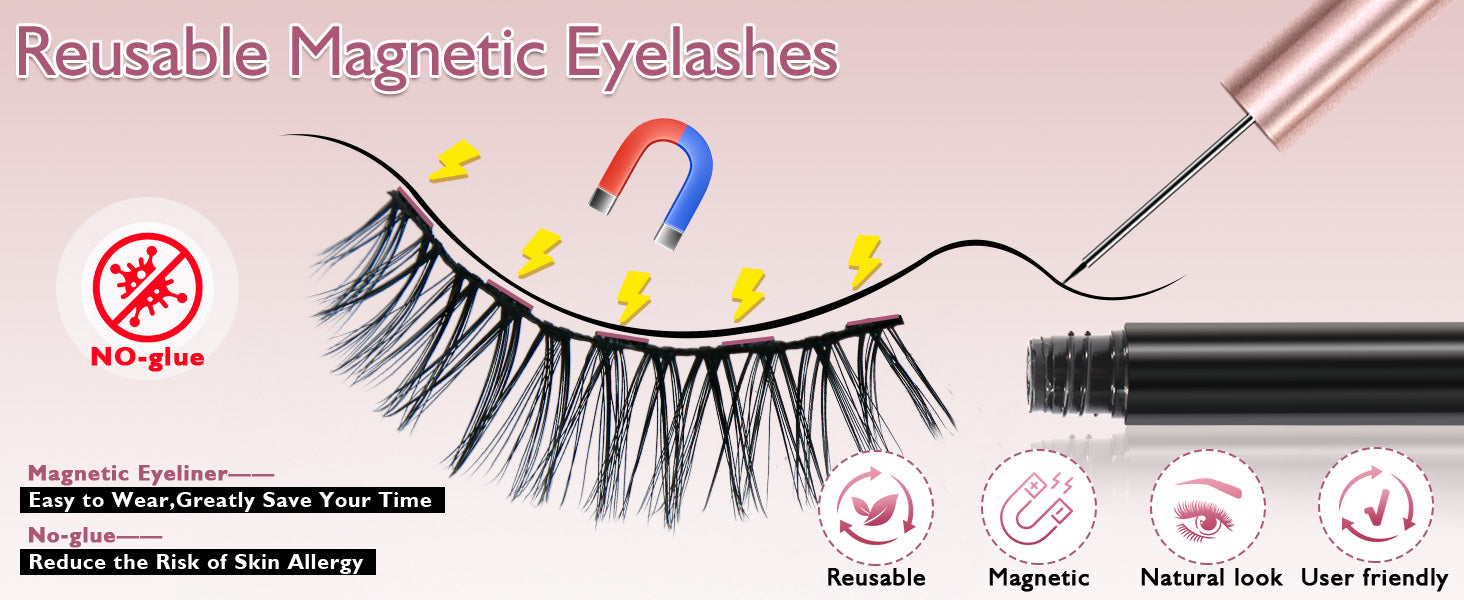 Magnetic Eyelashes (with Eyeliner)