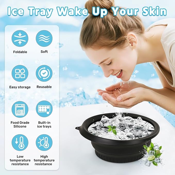 Collapsible Silicone Facial Ice Bath Bowl