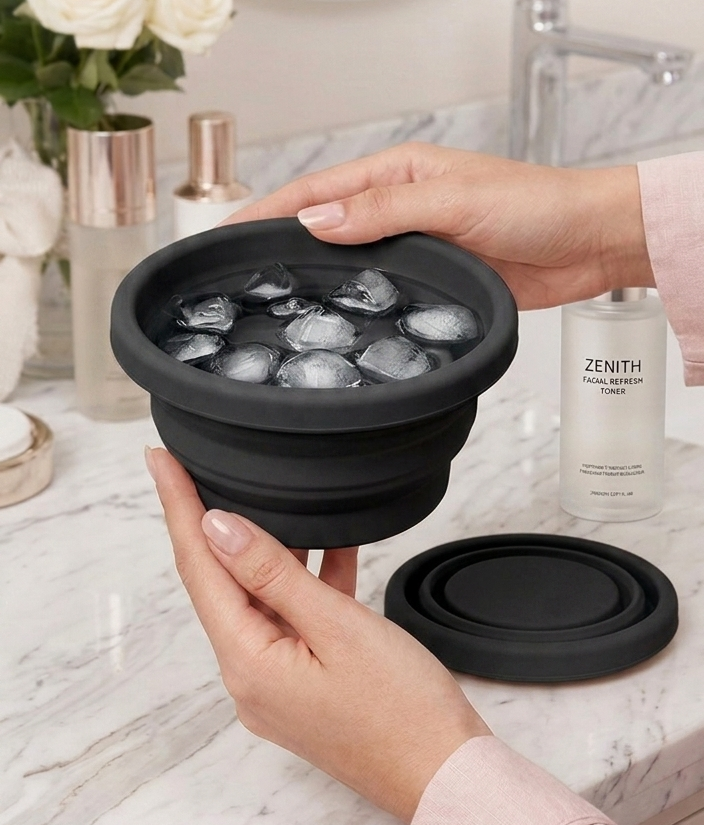 Collapsible Silicone Facial Ice Bath Bowl