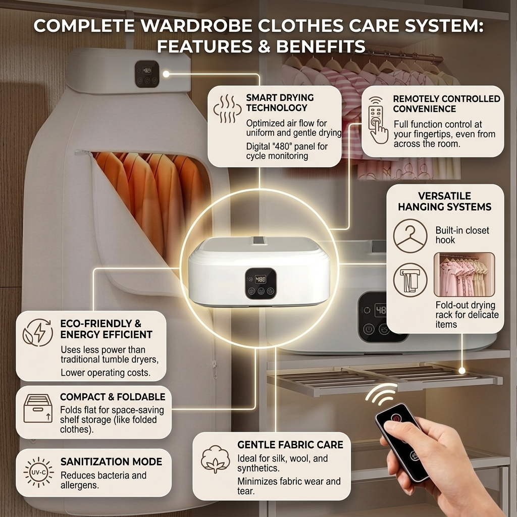Mini Travel Clothes Dryer with Heating Bag