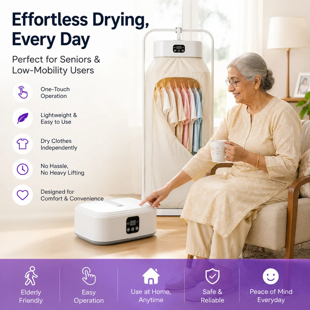 Mini Travel Clothes Dryer with Heating Bag